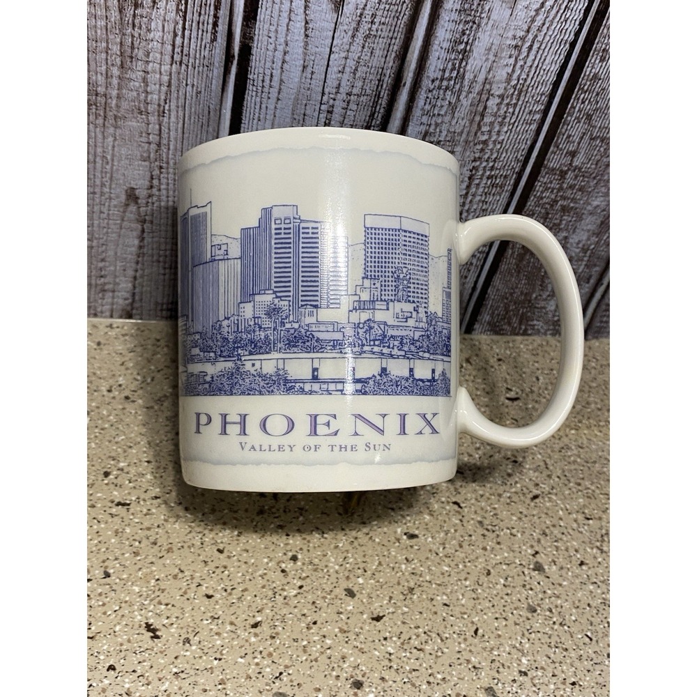 Starbucks PHOENIX Valley Of The Sun Mug Architectural Series Blue 2007 18oz.